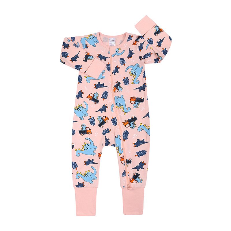 Custom Reactive Print Organic Bamboo Clothing Zip Baby Rompers Wholesale Baby Boy's and Girls' Summer Baby Rompers
