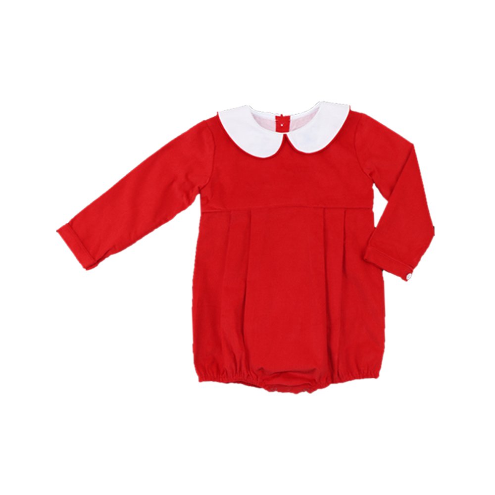 Embroidered red corduroy cotton newborn baby rompers winter Christmas toddler infant babies boy clothes wholesale