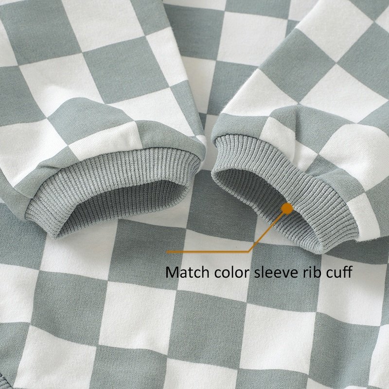 Wholesale Organic Cotton Plaid Print Long Sleeve Short Snap Baby Romper