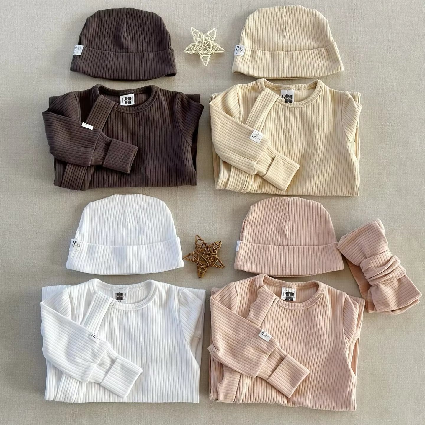 High Quality Newborn Baby Jumpsuits 0-24 Months Bamboo Baby Clothes Long Sleeve Pajamas Ribbed Double Zipper Baby Romper