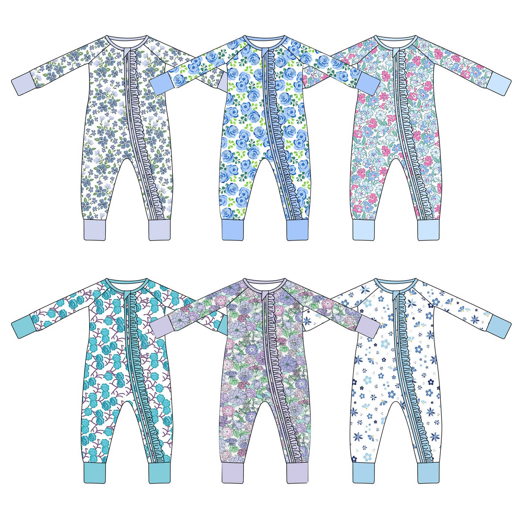 Organic Baby Clothes OEM Custom design Print Organic bamboo Cotton boy's and girl's jumpsuit new born rompers sets