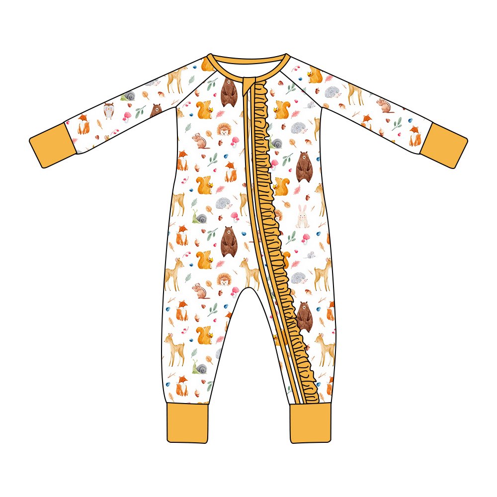 Organic Baby Clothes OEM Custom design Print Organic bamboo Cotton boy's and girl's jumpsuit new born rompers sets