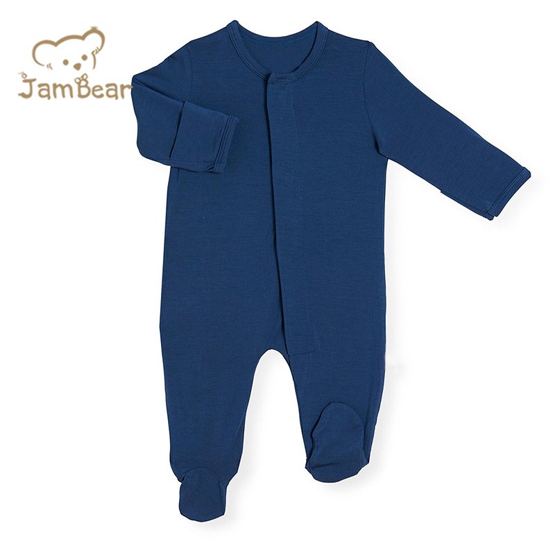 Baby Magnetic Footie Romper Newborn jumpsuit magnetic footie rompers jersey eco friendly organic cotton baby onsie magnetic