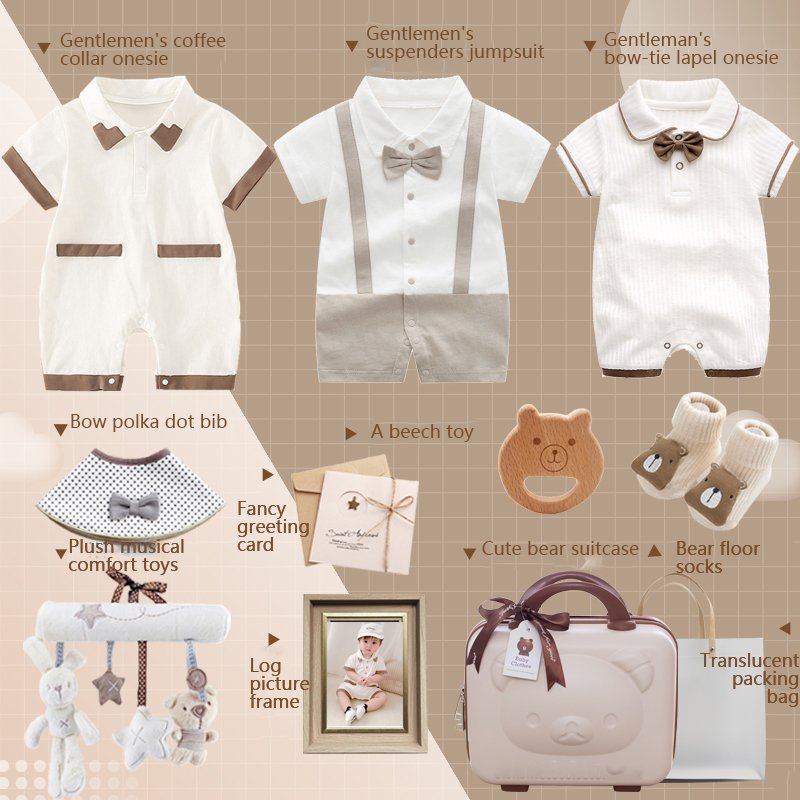 New Popular gentle style 9 pieces 100% cotton all season casual wear baby clothes gift set for babies