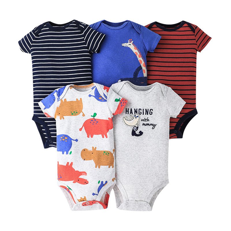 Wholesale 5PCS Baby Romper Sets Hot Sell Cotton New Baby Bodysuits Cute Baby Boy Girl Rompers