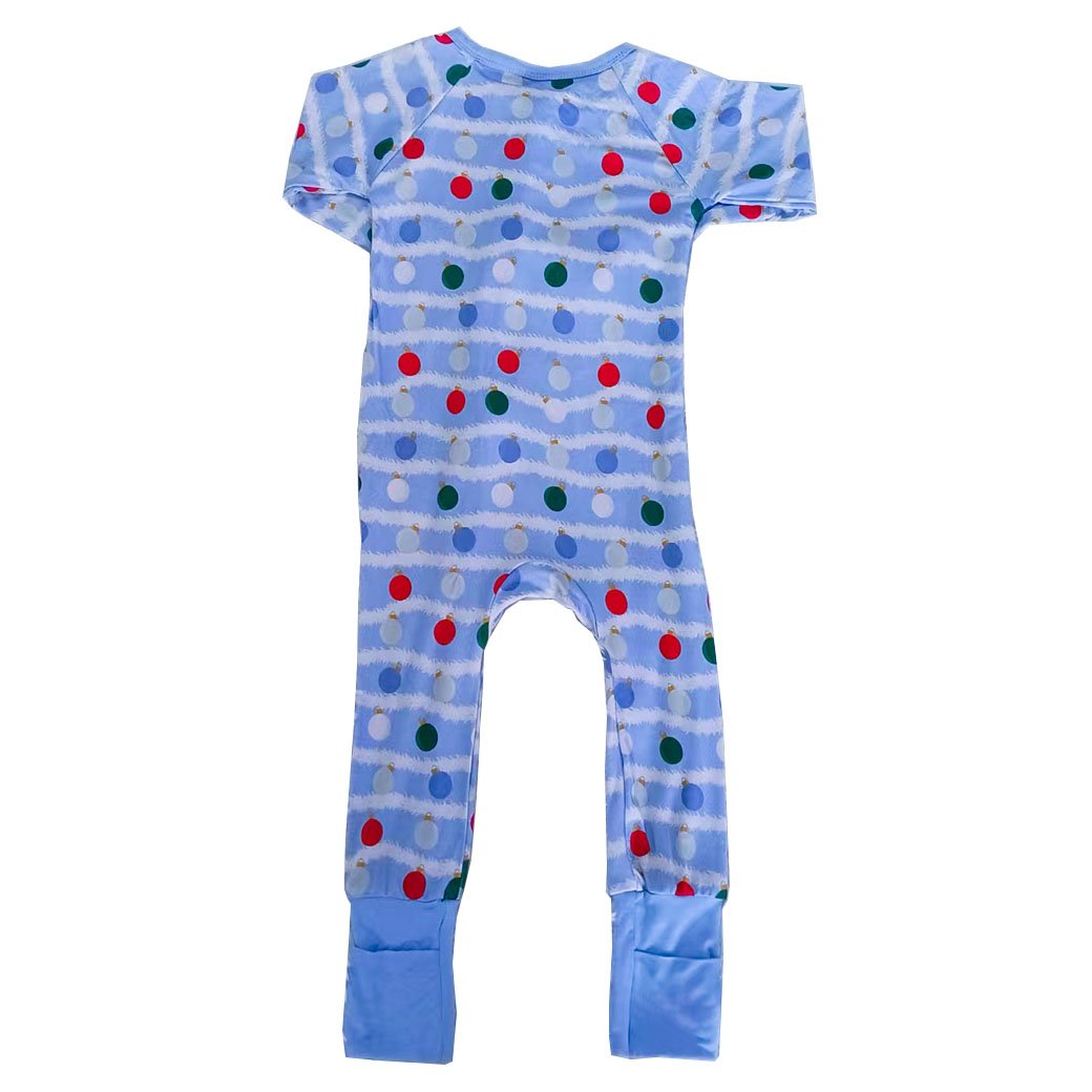 high quality cute comfortable soft bamboo cotton checkered pattern double zipper customized child romper
