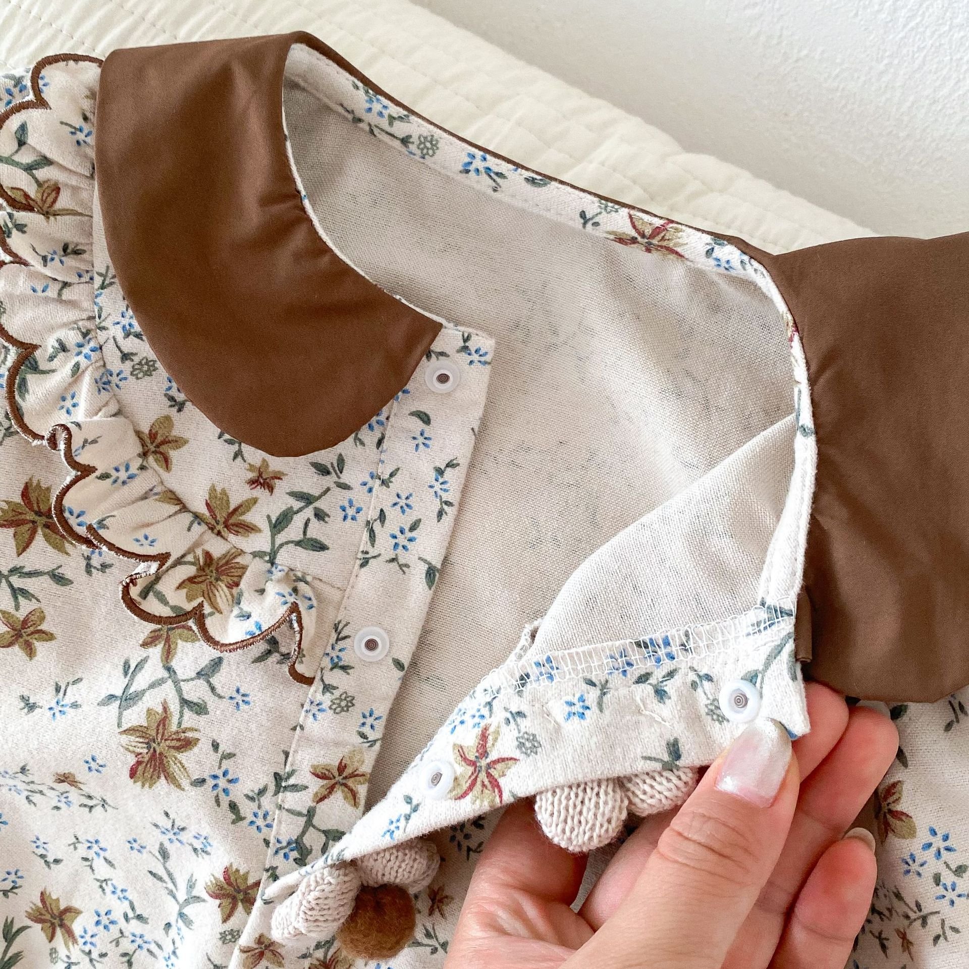 Baby girl floral bodysuit 0-2 years old autumn baby romper sweet cute jumpsuit