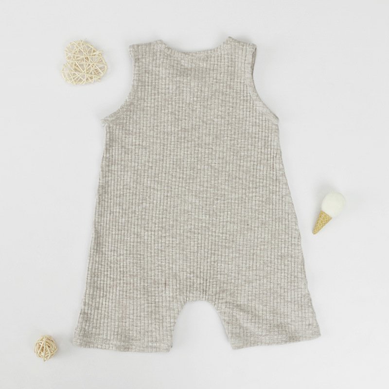 2022 Newborn jumpsuit soft infant button ribbed sleeveless baby rompers