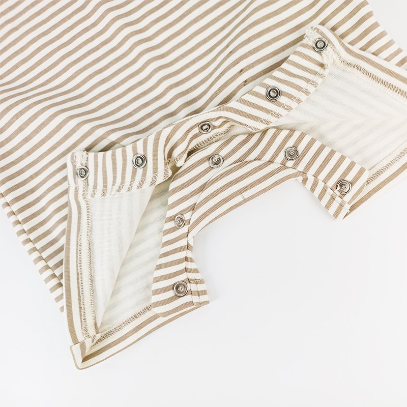 Pinuotu Baby Romper Rolled Short Sleeves Custom New Born Playsuits Onesies Clothes Summer Baby Striped Tshirt Rompers
