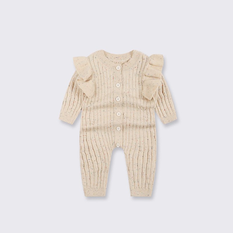 2024 Baby 100% cotton jumpsuit infant knitted sweater romper long sleeved newborn unisex clothes