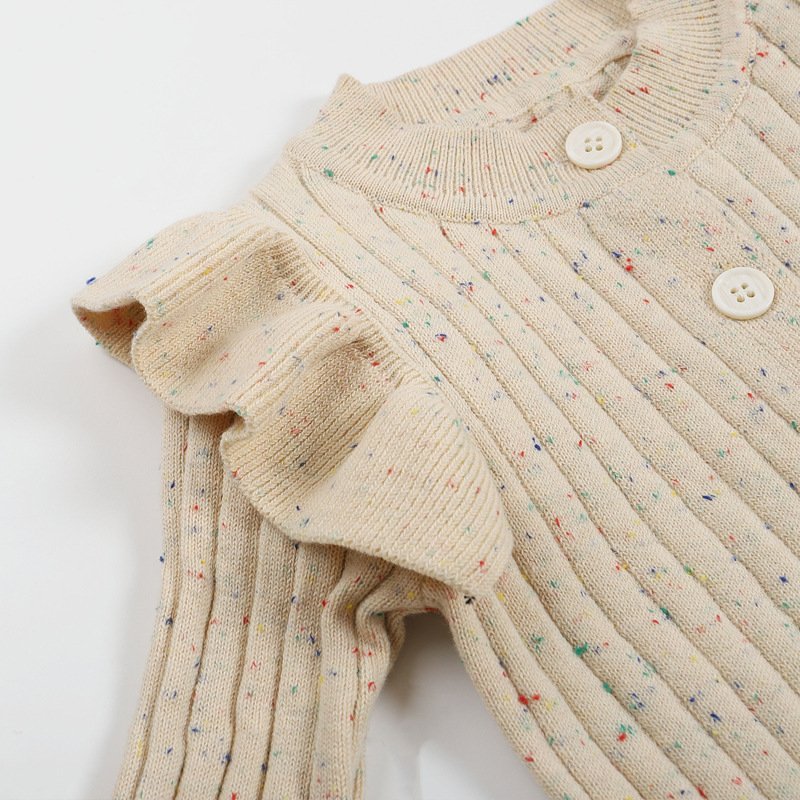 2024 Baby 100% cotton jumpsuit infant knitted sweater romper long sleeved newborn unisex clothes