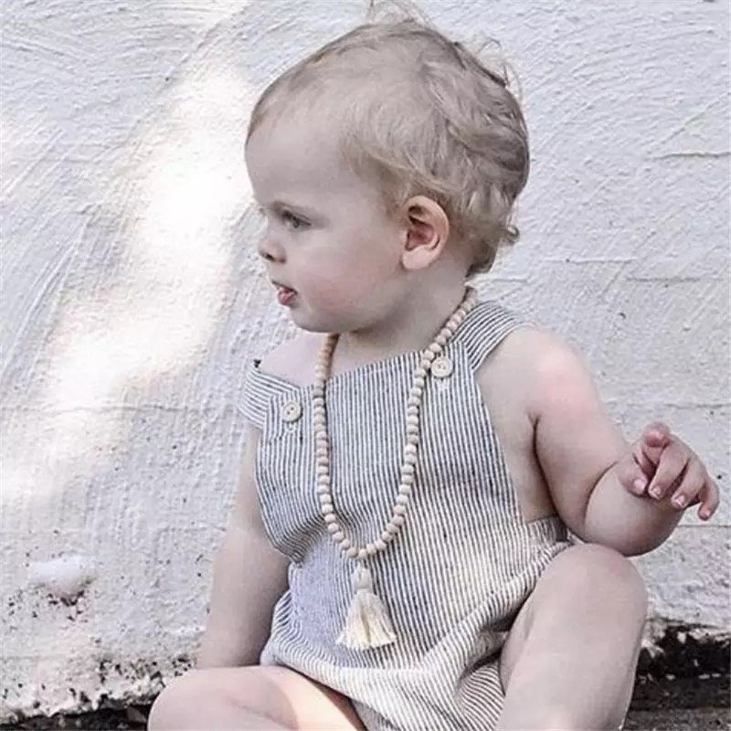 Free Sample Australia UK INS Fashions Newborn Jumpsuits Summer Autumn Sleeveless Plain Organic Linen Cotton Baby Rompers