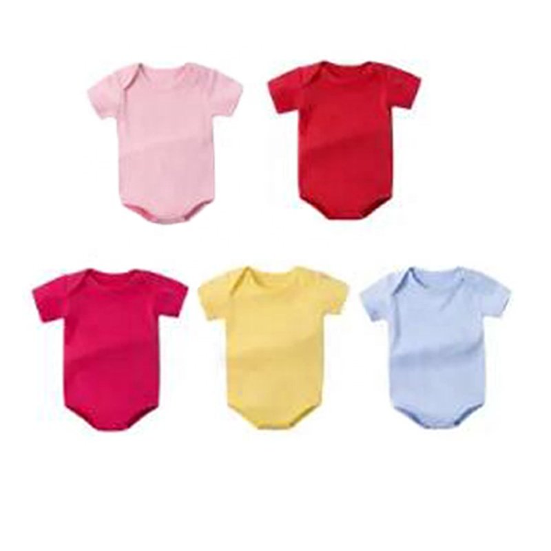 wholesale onesie baby clothes romper plain printing short sleeve colorful blank 100% organic combe cotton custom babi romper