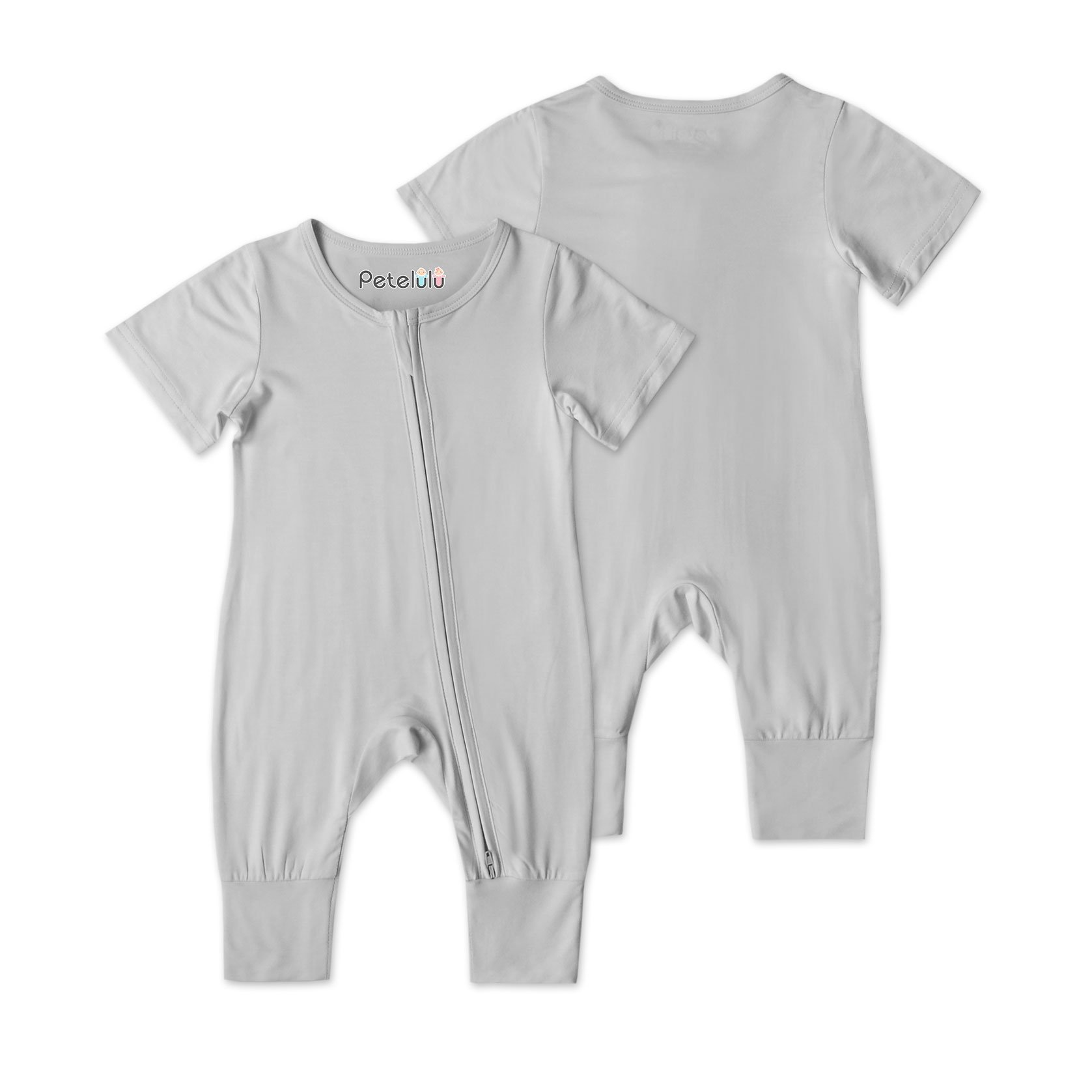 Petelulu Bamboo Baby Bodysuit 95% Bamboo Fiber 5% Spandex Zipper Baby Rompers Long Sleeve Casual Clothes Full Skin Care