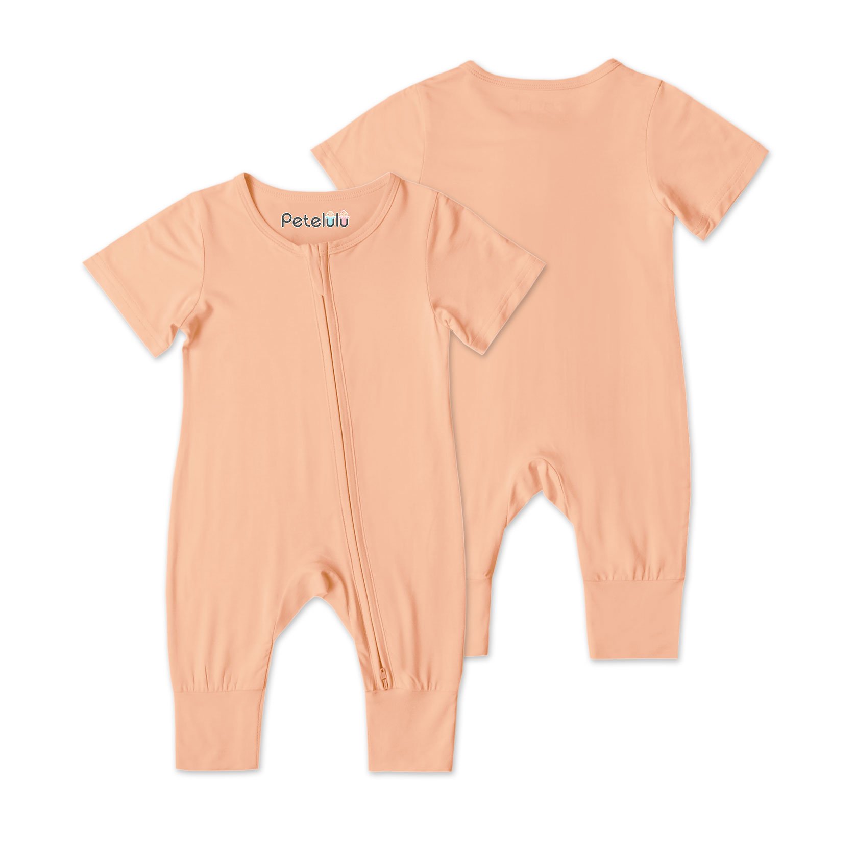 Petelulu Bamboo Baby Bodysuit 95% Bamboo Fiber 5% Spandex Zipper Baby Rompers Long Sleeve Casual Clothes Full Skin Care