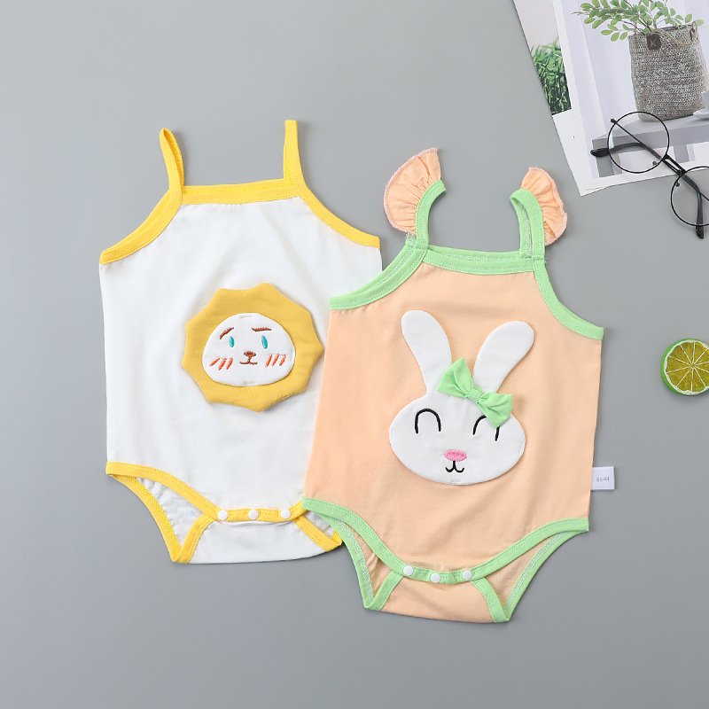 2021 summer new baby crawling clothes baby cute animal pattern clothes boys and girls sleeping romper