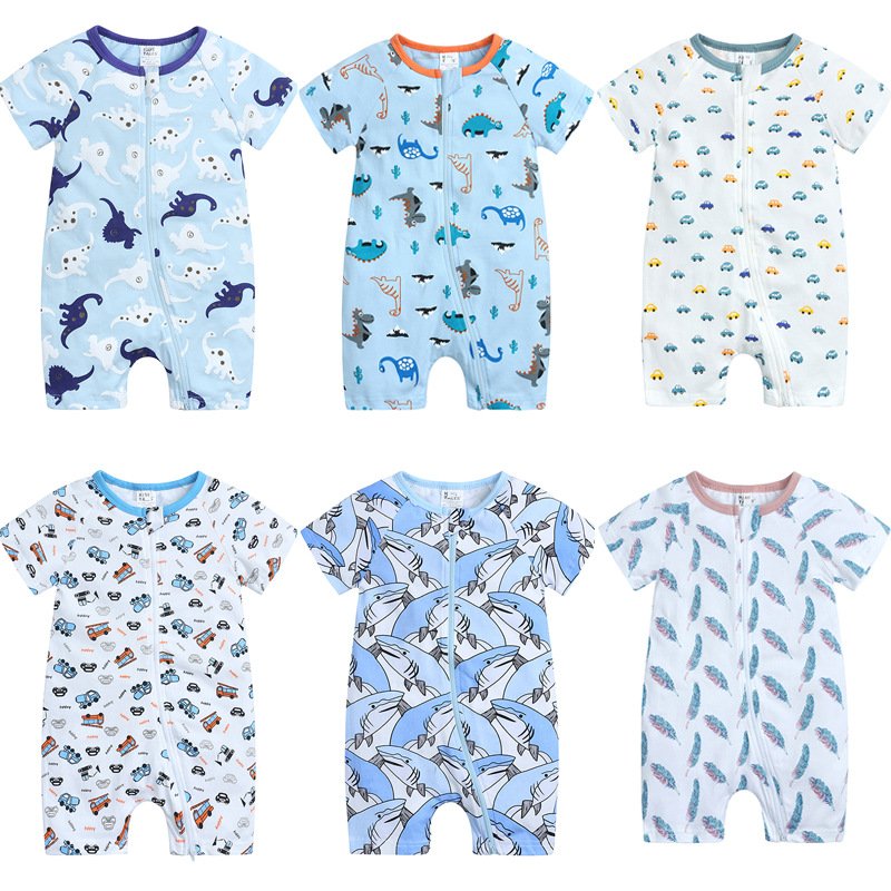 2024 Wholesale Summer Comfortable Soft Baby Rompers Full Printed Cotton Short Sleeve Newborn Clothes Baby Romper for Infant