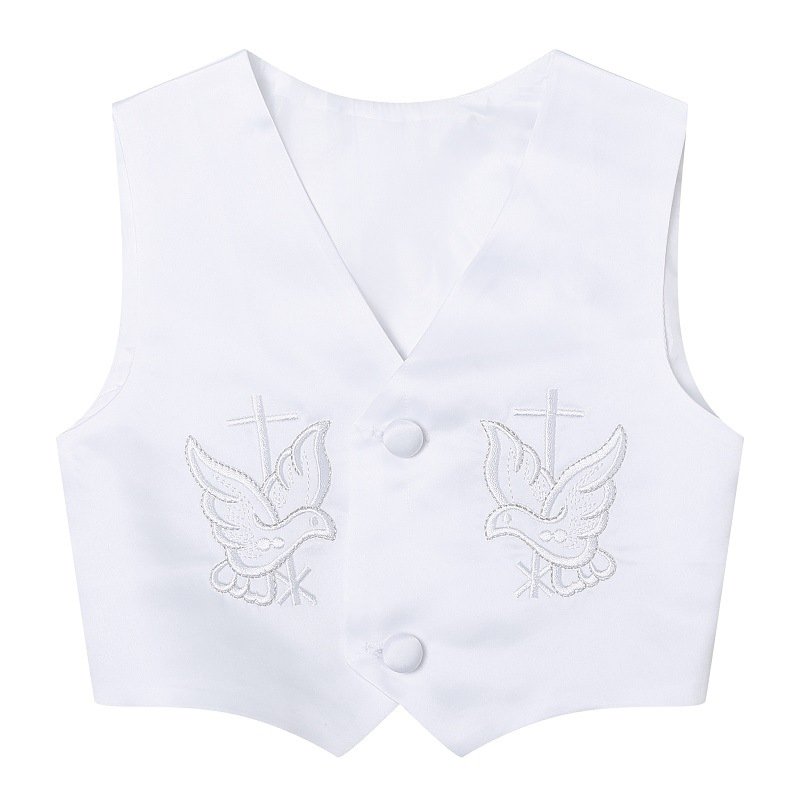 Baby Boy Clothes White Baby Boy 5 Pcs Set Christening Baptism Outfits Long Sleeve Suit Boy Formal Dress Pants Full OEM Solid 450