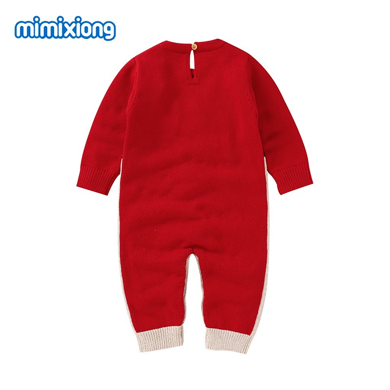 Christmas Mimixiong Fashion Baby Romper Cute Design Knitted Baby Romper