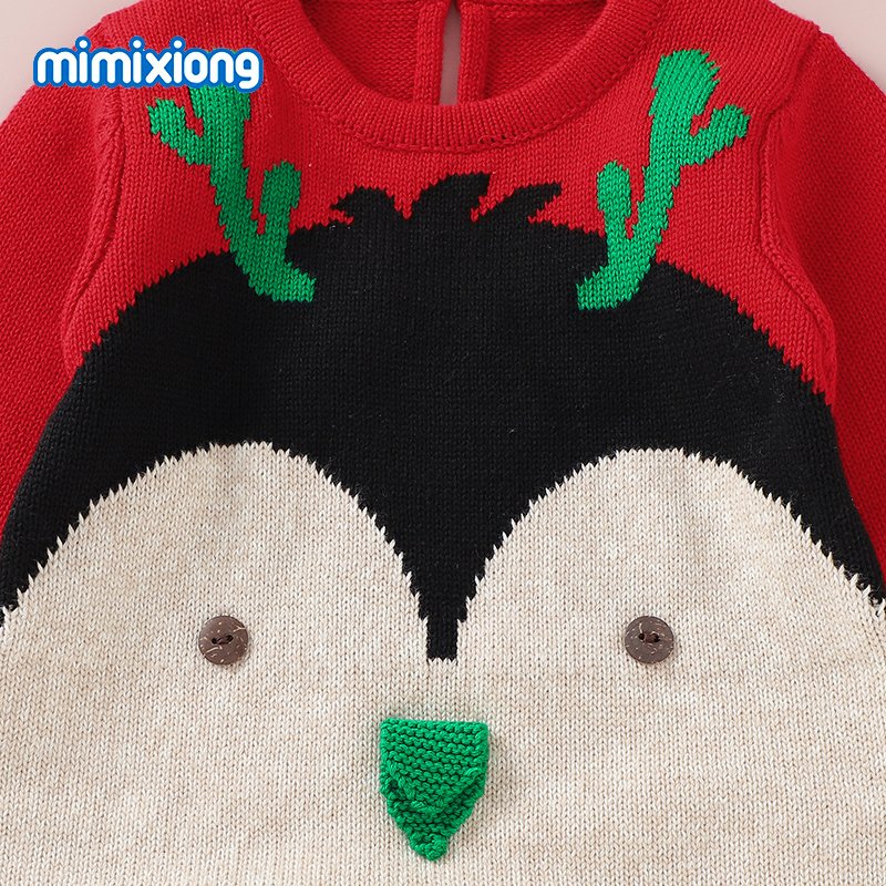 Christmas Mimixiong Fashion Baby Romper Cute Design Knitted Baby Romper
