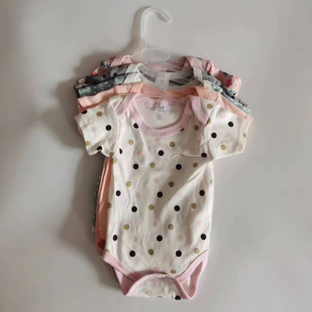 Infant Newborn Knit Overalls Baby Organic Cotton Jumpsuit Summer Short Sleeve Jacquard Baby Rompers Wholesale