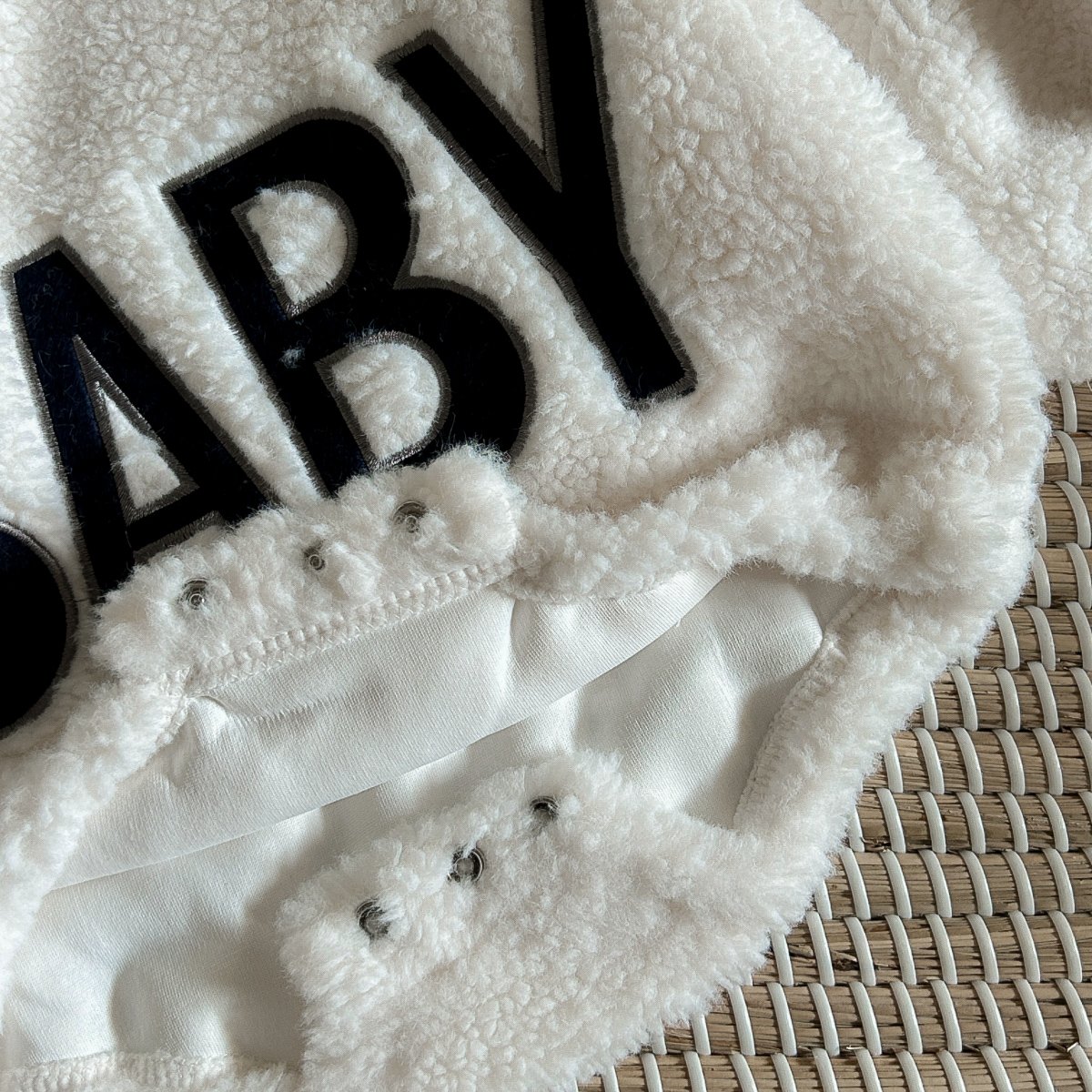 Winter Baby Wool Romper Infant Letter Embroidery Warm Long Sleeve Bodysuit Clothes Toddler Jumpsuit
