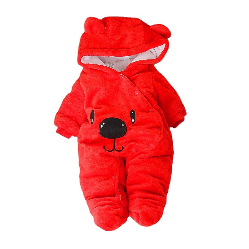 2024 Autumn Winter Baby Romper Baby Girl Cotton Hooded Overalls For Boys Infant Jumpsuit Kids Clothes For Autumn Baby Clothes