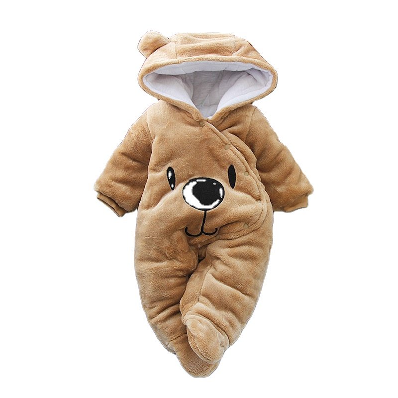 2024 Autumn Winter Baby Romper Baby Girl Cotton Hooded Overalls For Boys Infant Jumpsuit Kids Clothes For Autumn Baby Clothes