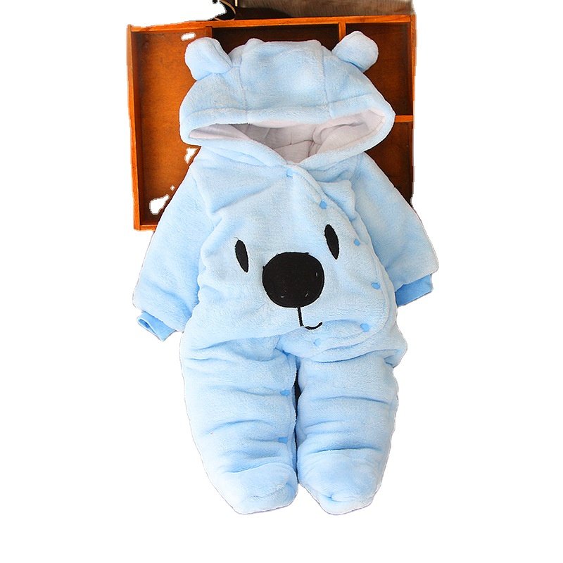 2024 Autumn Winter Baby Romper Baby Girl Cotton Hooded Overalls For Boys Infant Jumpsuit Kids Clothes For Autumn Baby Clothes