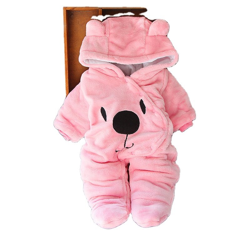 2024 Autumn Winter Baby Romper Baby Girl Cotton Hooded Overalls For Boys Infant Jumpsuit Kids Clothes For Autumn Baby Clothes