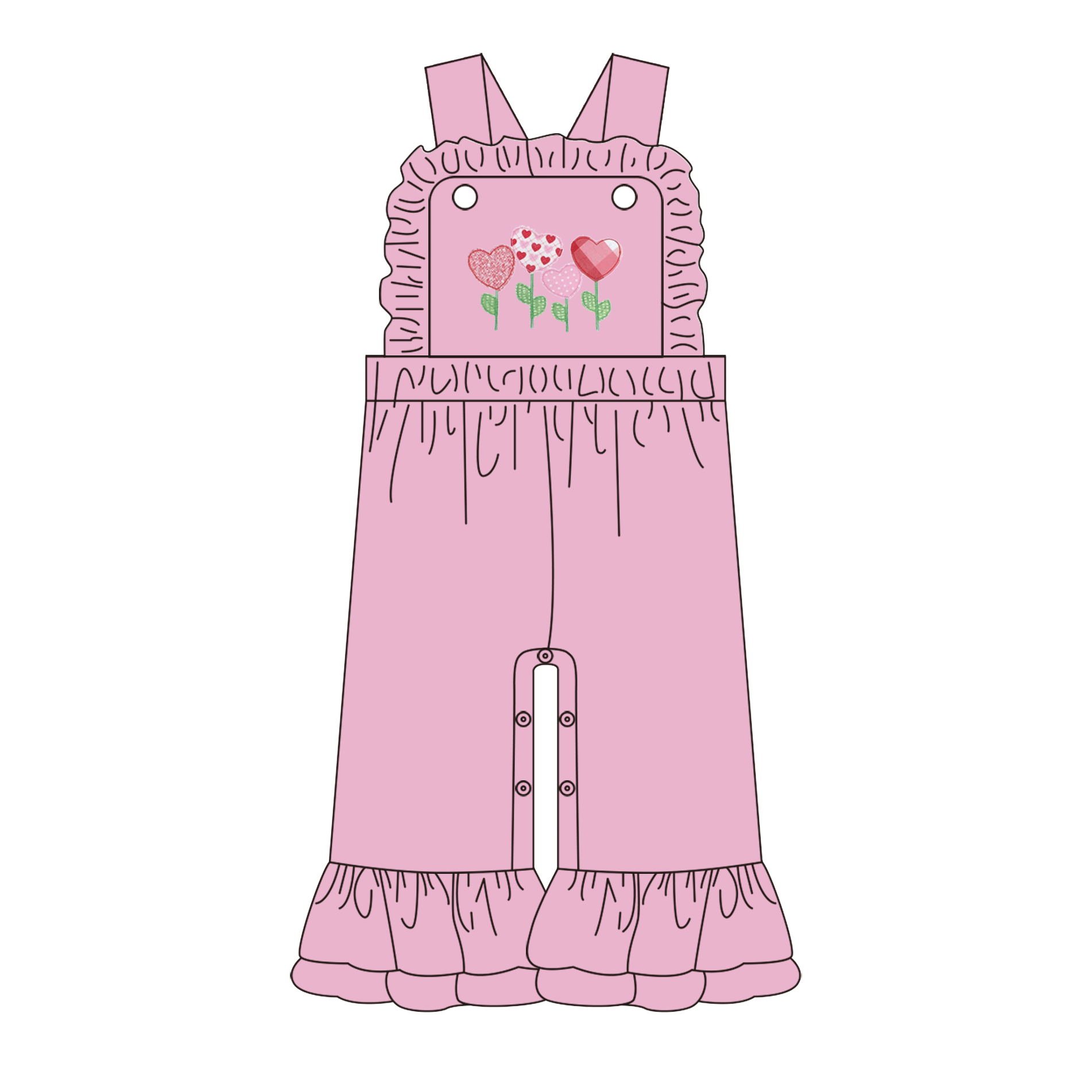Boyis baby girls clothing sets three hearts applique girls dress