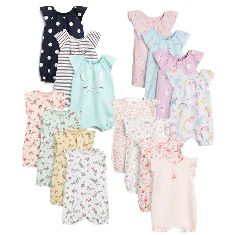 Summer Short Sleeve New Born Baby Rompers Kid Clothing Set 100% Cotton Sleepwear