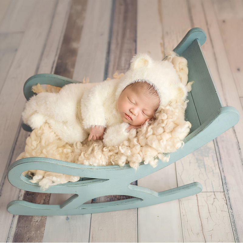 Newborn Photography props suit Knit Baby Hooded Romper set Knit Mohair soft Hat Bonnet Baby bear hat and hooded romper overall
