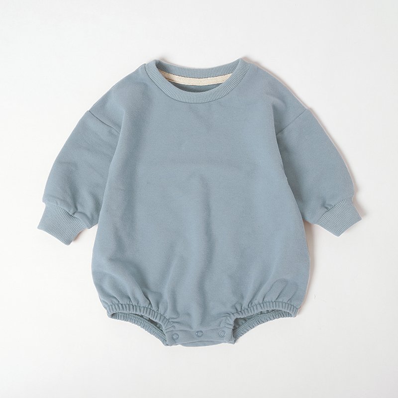 CPC Certificate Boutique Baby Snap Crotch Romper Top With Organic Cotton Terry Fabric