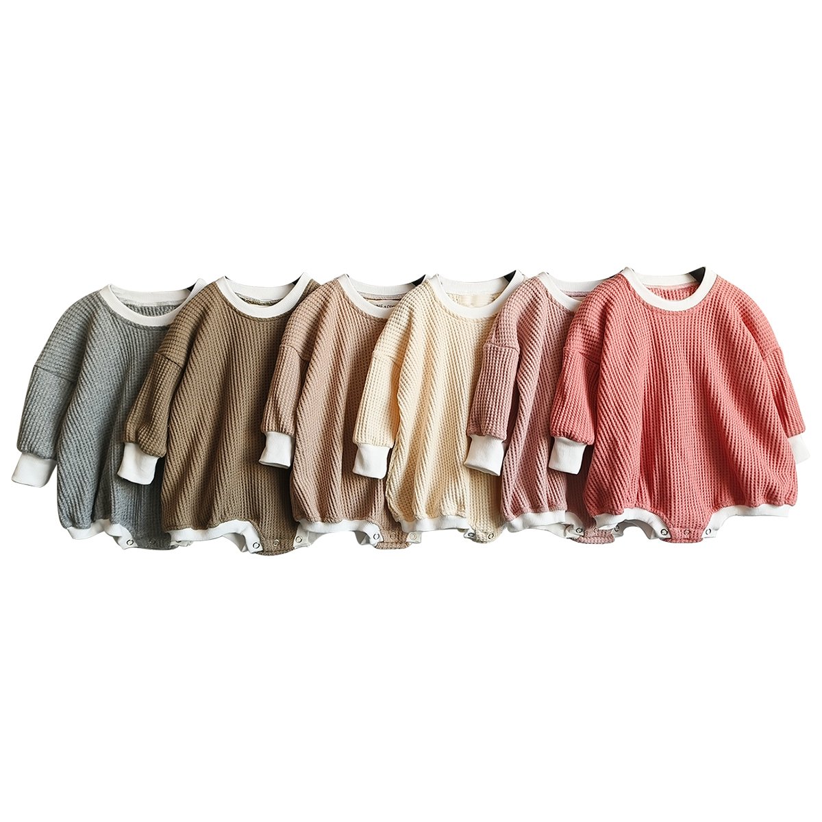 Custom Fall Winter Boy Girls Long Sleeve Cozy Romper Baby Oversized Sweatshirt Romper