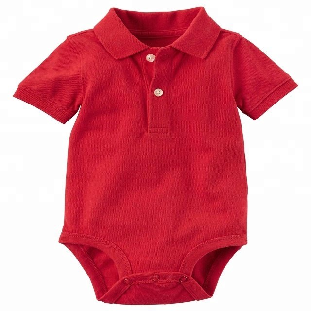 Baby Clothes Newborn Boys Girls Jumpsuit Polo Shirt Baby Boy Romper for Sale Onesie Short Sleeve Turn Down Collar 100% Cotton