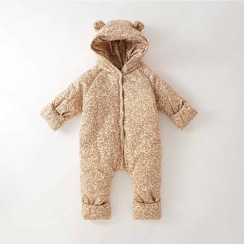 Hot Design Newborn Baby Rompers Winter Cotton Padded Thickened Three-layer Warm Outfit Winter Overalls For Children