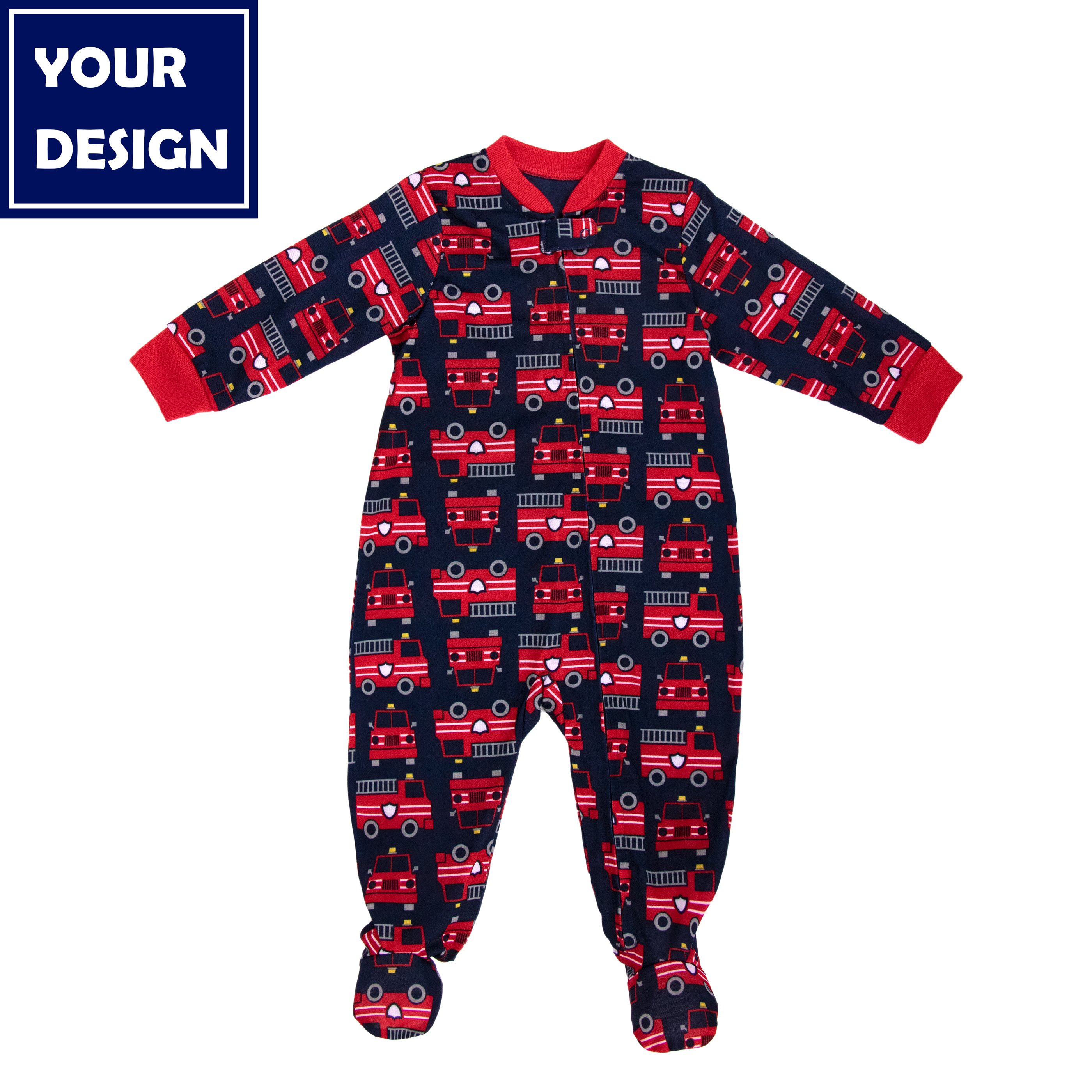 Boy Sky Blue Monkey Pajamas Kids Clothes Newborn Print One Piece Custom Baby Romper for Kids