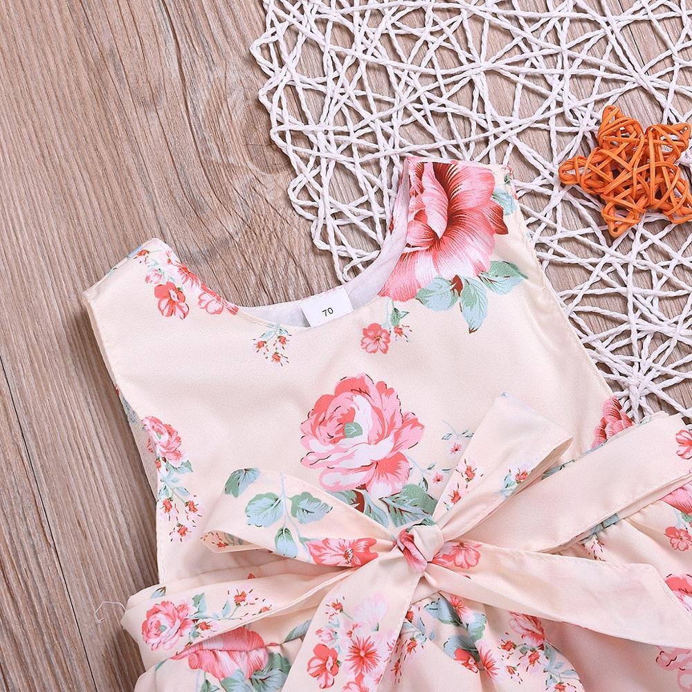 Newborn Baby Girls Flower Romper Fashion Baby Girls Sleeveless Bowknot Romper Ruffles Jumpsuit Outfits New Born Clothes 0-24M