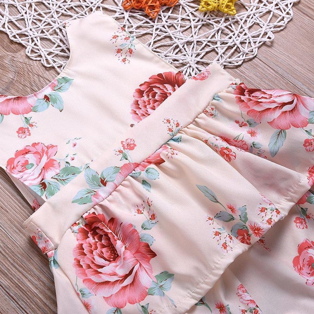 Newborn Baby Girls Flower Romper Fashion Baby Girls Sleeveless Bowknot Romper Ruffles Jumpsuit Outfits New Born Clothes 0-24M