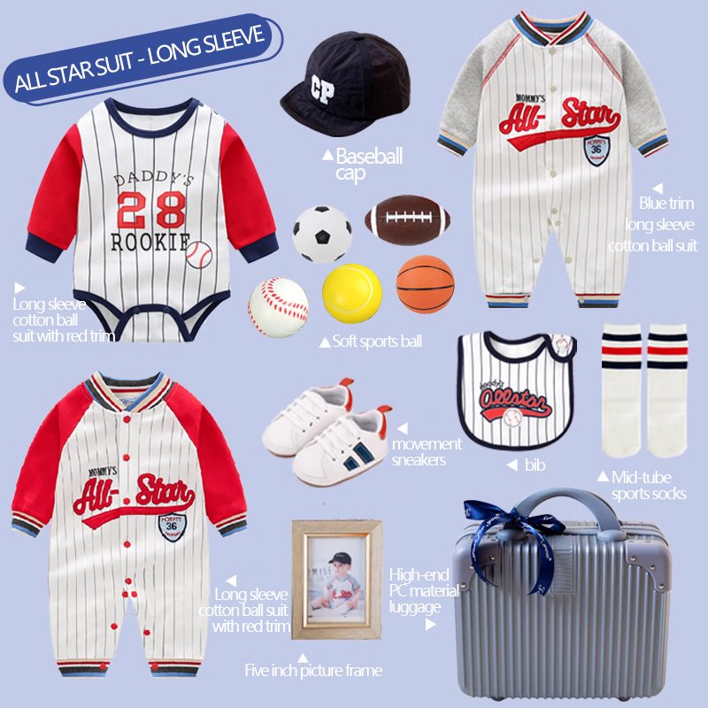 New Infant clothes soft gift box sports set baby rompers 100-day-old gift baby clothes gift set for newborn babies