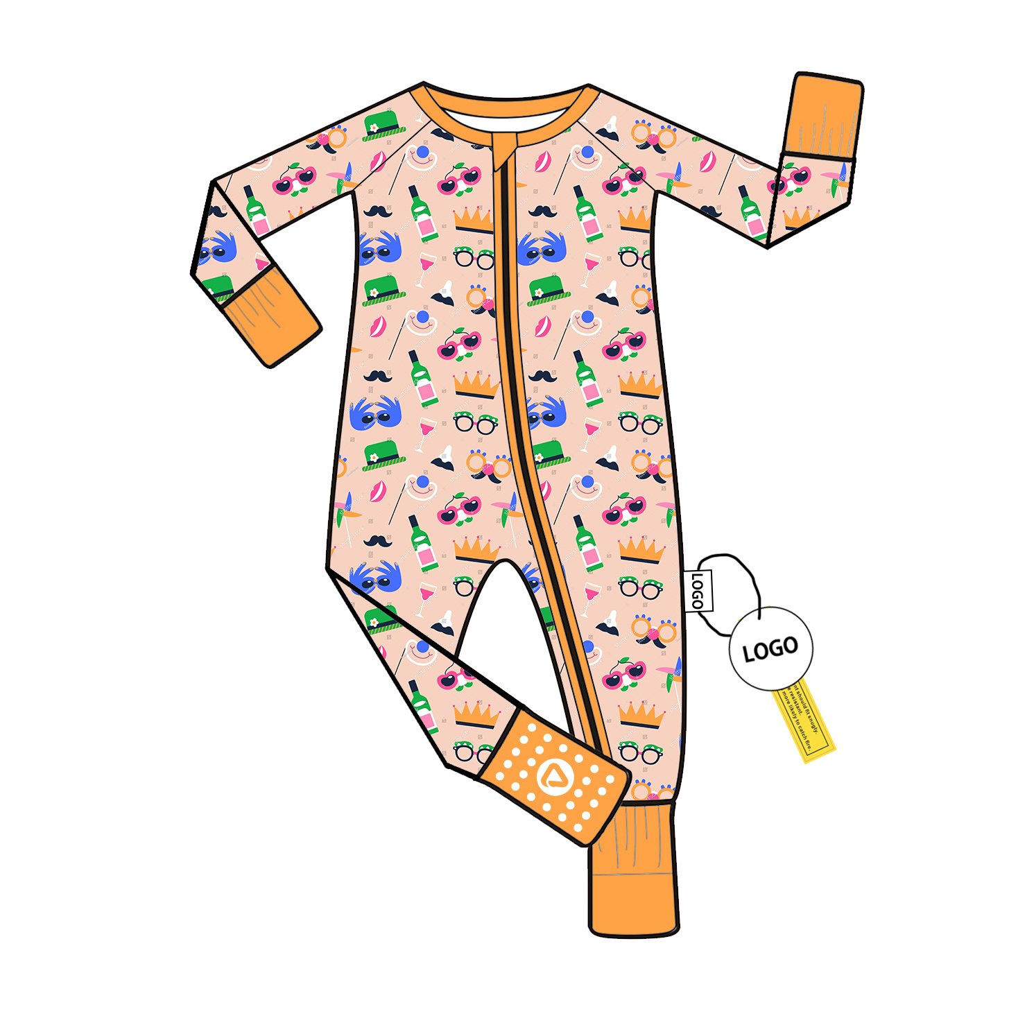 Bamboo Baby Romper with Two Way Zipper Long Sleeve Pajamas Custom Wholesale Low MOQ for Newborns Jumpsuit Bodysuit