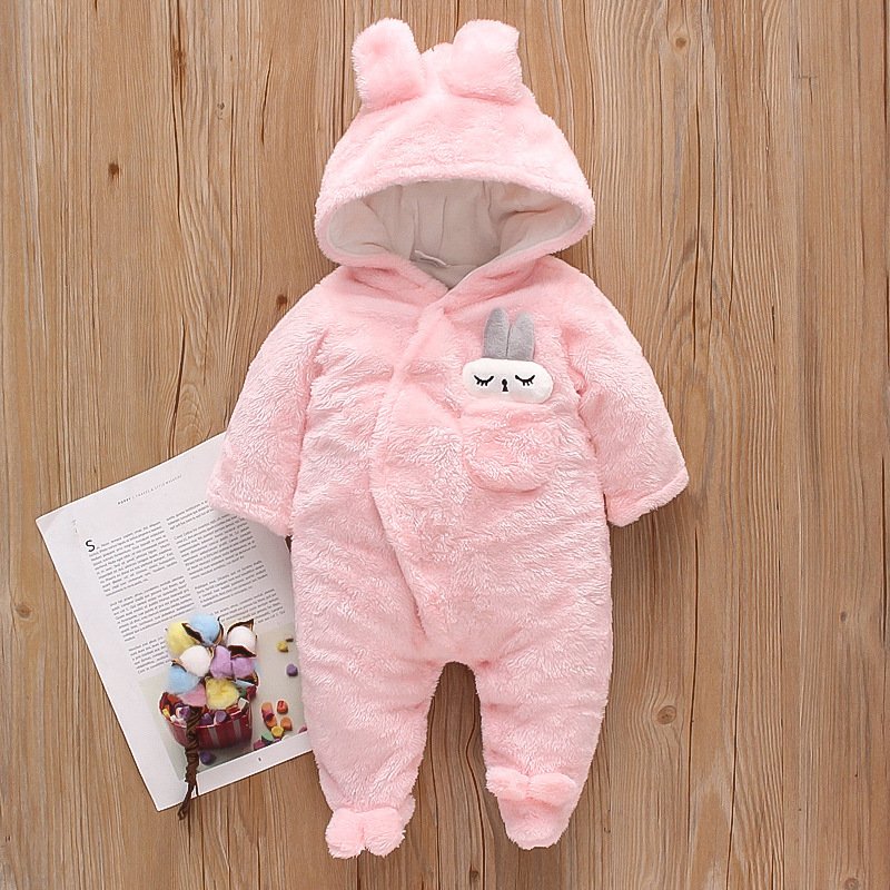 Winter NewBorn Baby Romper hooded Kids Clothing Fleece Jumpsuit Unisex Baby Clothes Girls Boys Baby Rompers