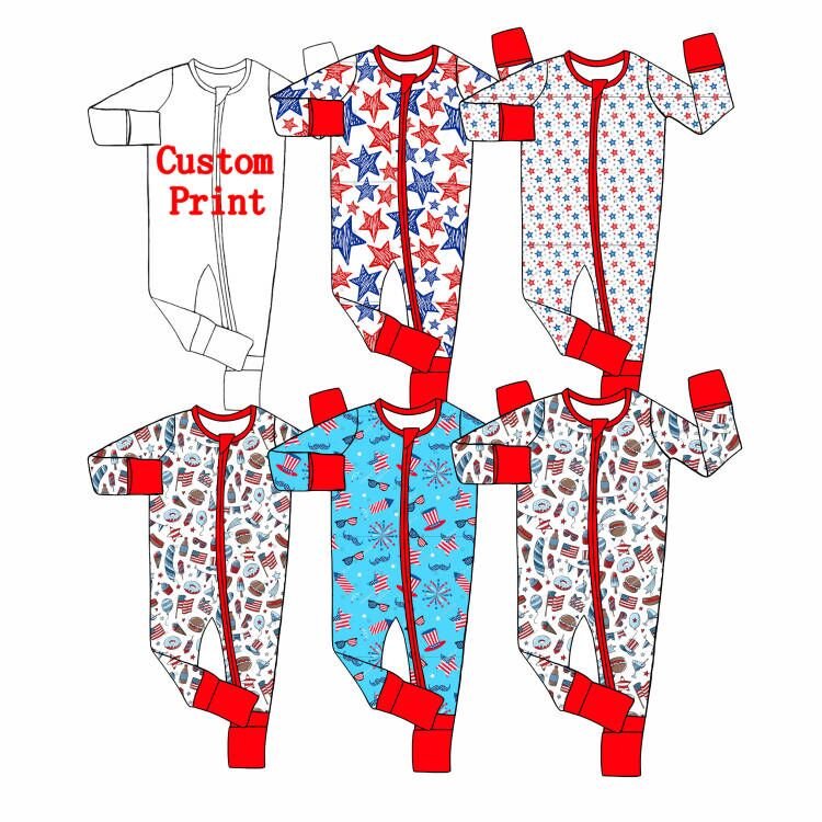 ODM popular wholesale 95% bamboo 5% spandex baby rompers Newborn with zipper jumpsuit