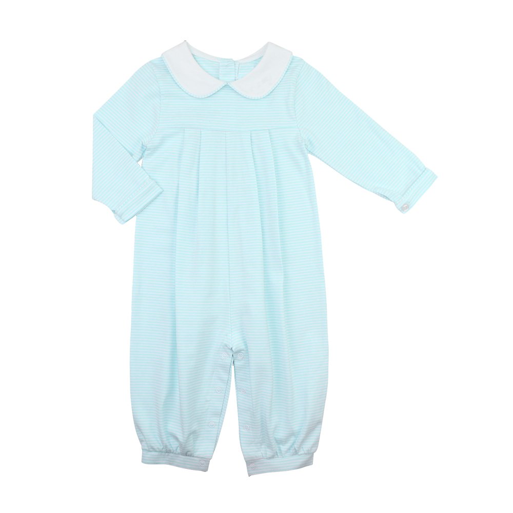 2024 winter khaki stripe knitted cotton baby romper personalized peter pan collar newborn toddler baby boy clothes