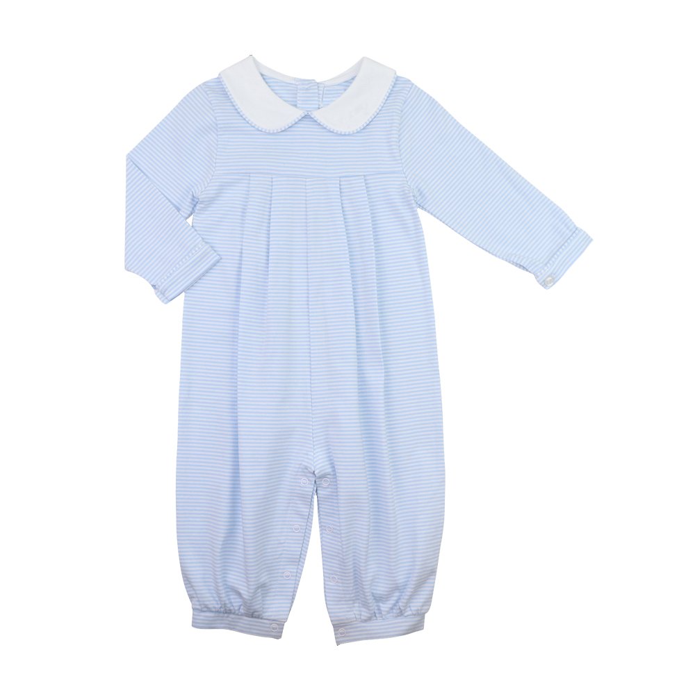 2024 winter khaki stripe knitted cotton baby romper personalized peter pan collar newborn toddler baby boy clothes