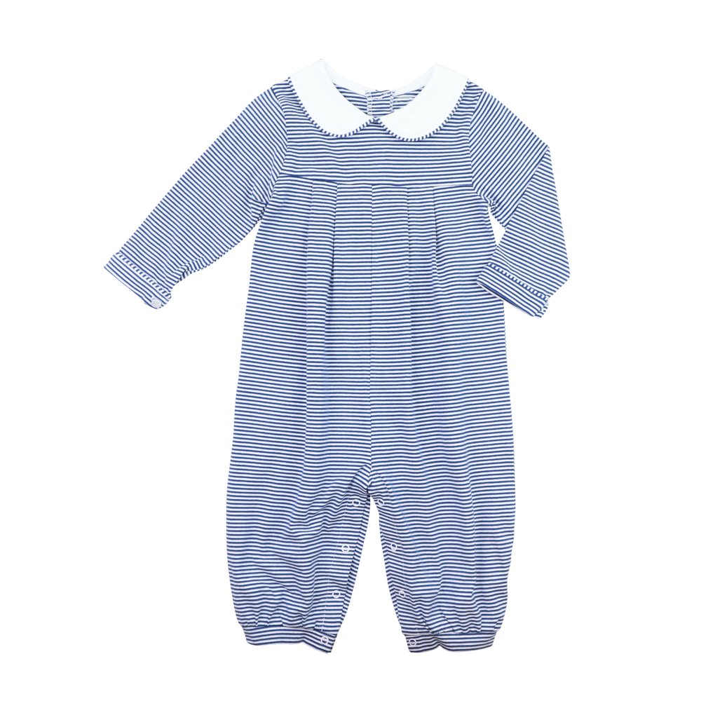 2024 winter khaki stripe knitted cotton baby romper personalized peter pan collar newborn toddler baby boy clothes