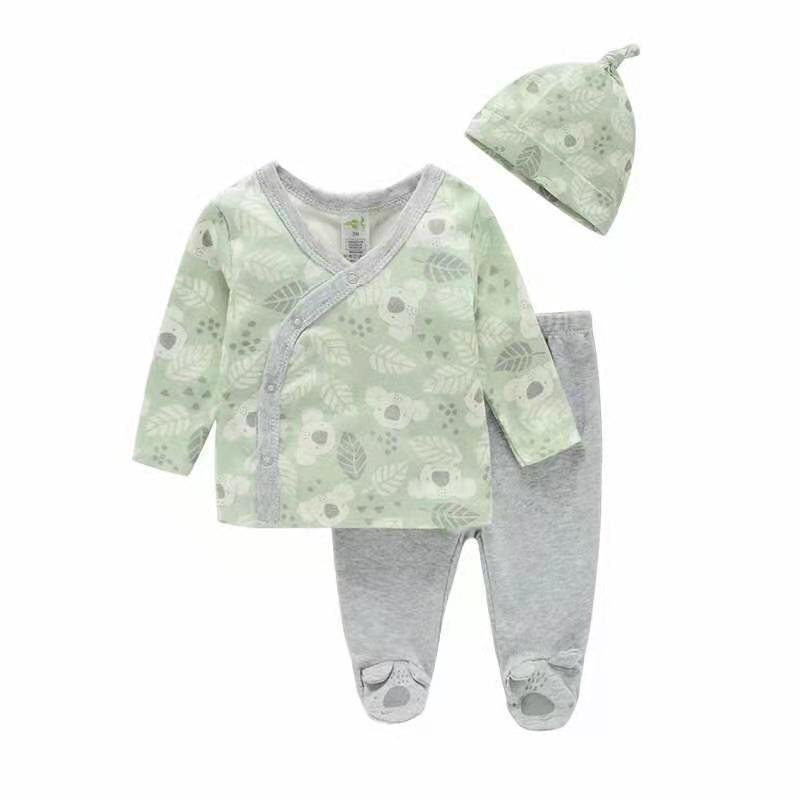 Baby Rompers Newborn Winter 3 Piece Girl Cotton Toddler Jumpsuit Baby Rompers for Boy Girl Autumn Baby Romper Pants and Hat Set