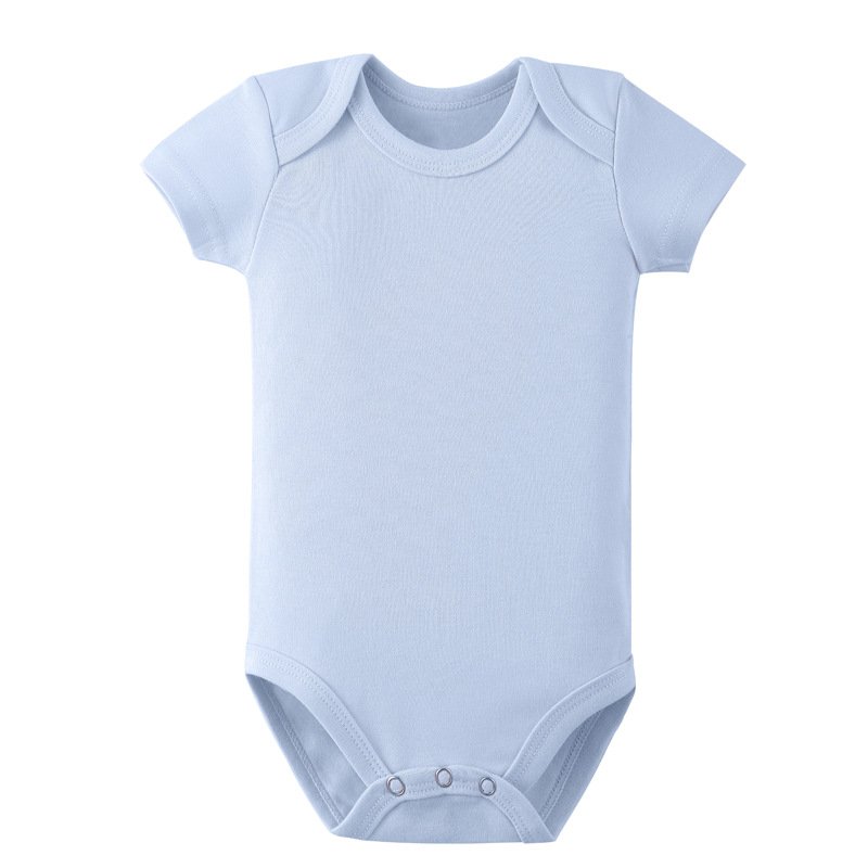 Best Selling Envelope Short Sleeve Snap Crotch Knitted Baby Bodysuit Romper Customization Blank Baby Onesie