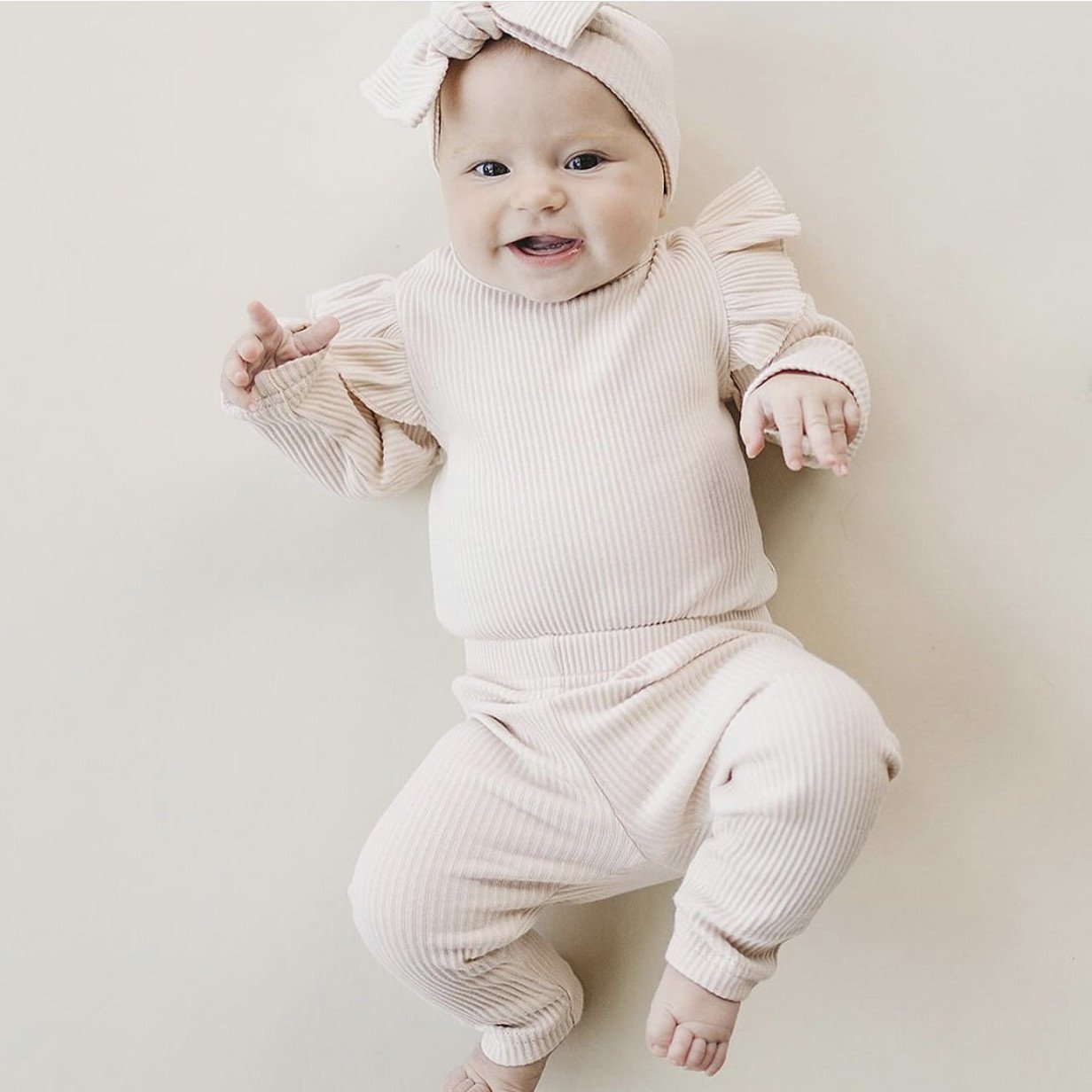 Custom Oem Newborn Infant Toddler Girls Romper Clothes Solid Color Flying Sleeve Baby Romper